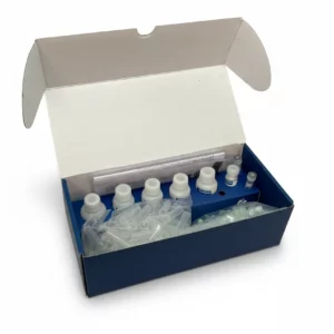 محتویات یک جعبه کیت استخراج ویراژن، ستون، کالکشن تیوب، بافرها