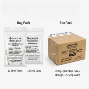 بسته بندی استریپ تیوب، بی رنگ، درب شفاف، 0/1 میلی لیتر