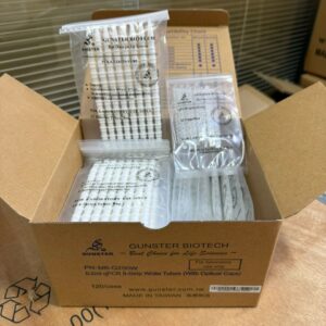 استریپ تیوب 0/2 میلی‌ لیتر، 8 تایی، سفید، درب شفاف، 120 عددی